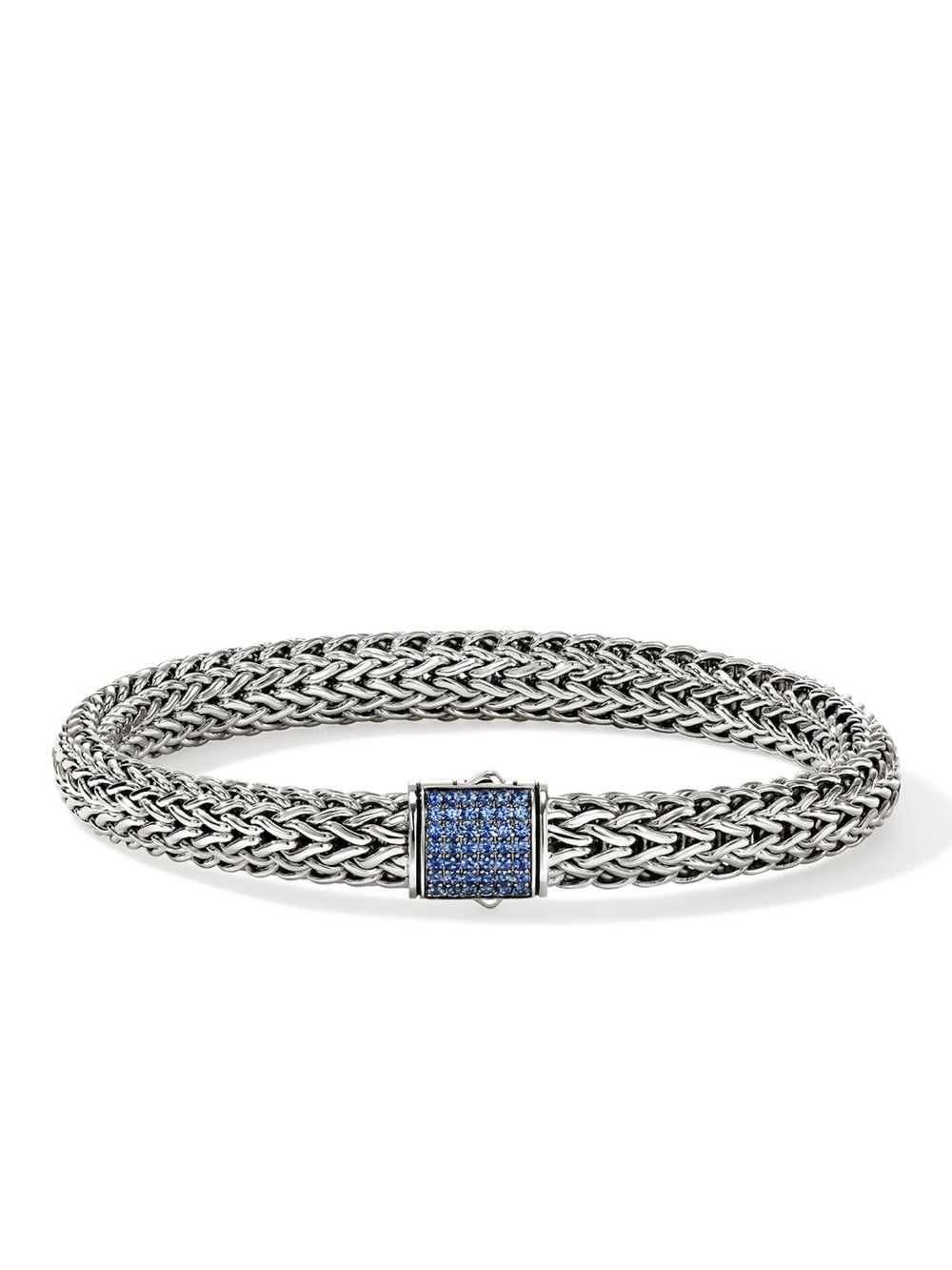 John Hardy Classic Chain Sterling Silver Lava Bracelet with Blue Sapphire